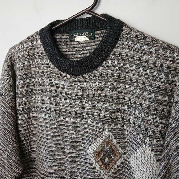 LYLE & SCOTT Vintage Men Crewneck Size XL 30% Wool Unisex Made In Italy - Picture 2 of 10